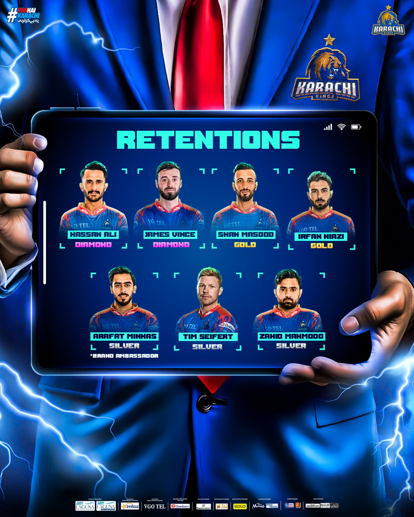 Karachi Kings Unveil Retentions Ahead of HBL PSL Draft 2025 – Karachi Kings